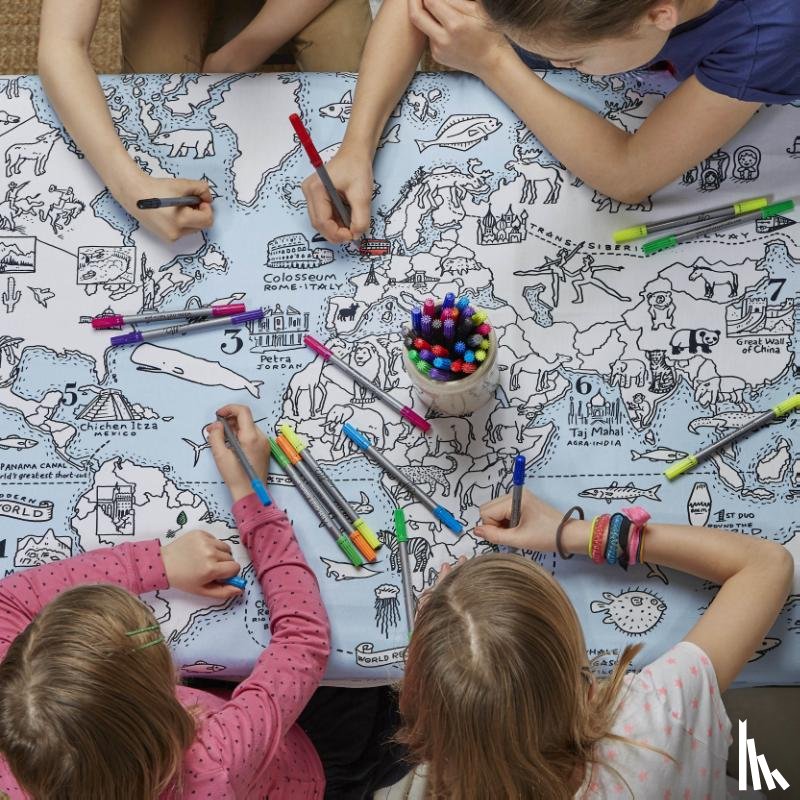 - Tafellaken met wereldkaart