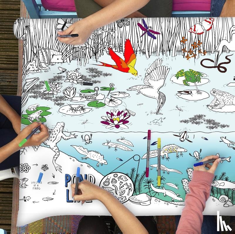  - Tafellaken waterleven inkleurbaar