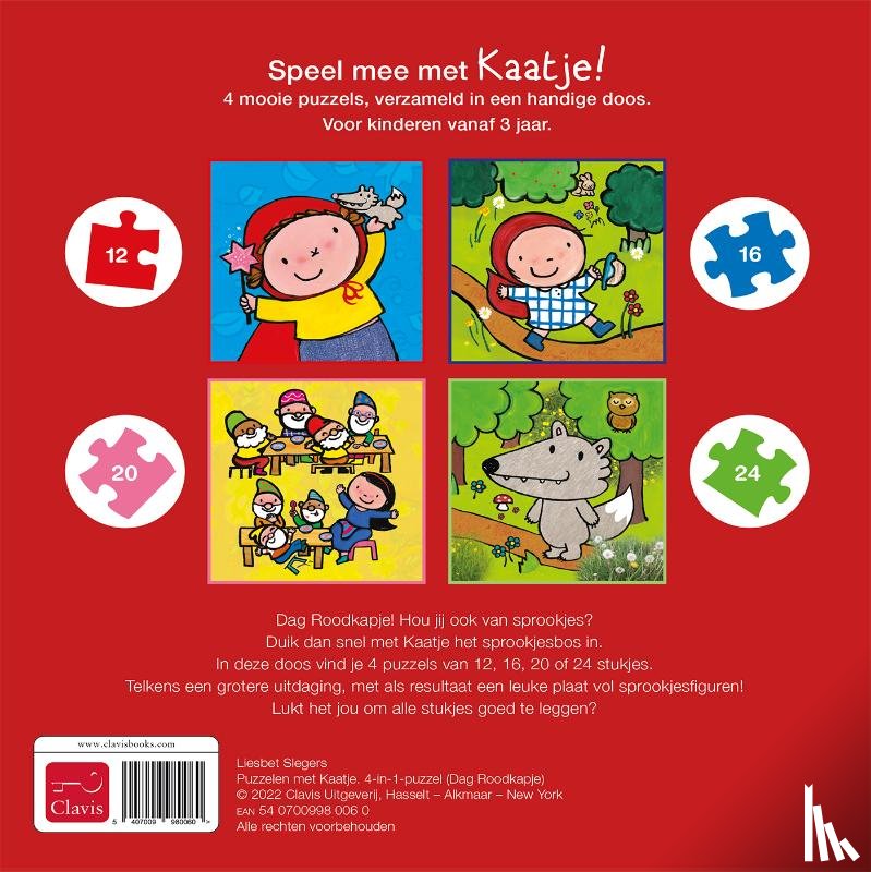  - Puzzelen met Kaatje. 4-in-1-puzzel (Dag Roodkapje)