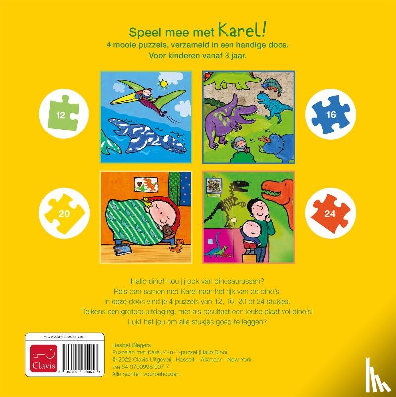  - Puzzelen met Karel. 4-in-1-puzzel (Hallo Dino)