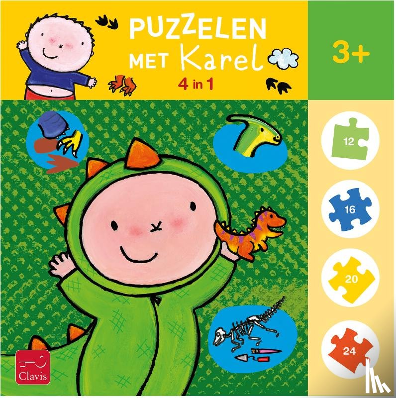  - Puzzelen met Karel. 4-in-1-puzzel (Hallo Dino)