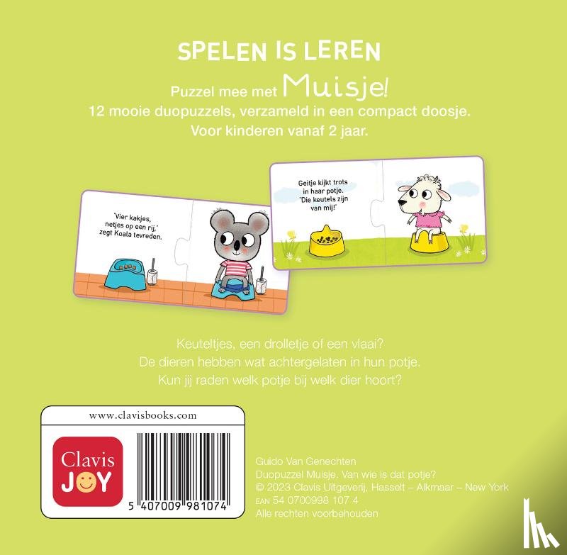  - Duopuzzel Muisje. Van wie is dat potje?