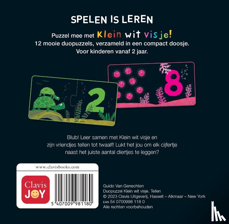  - Duopuzzel Klein wit visje. Tellen