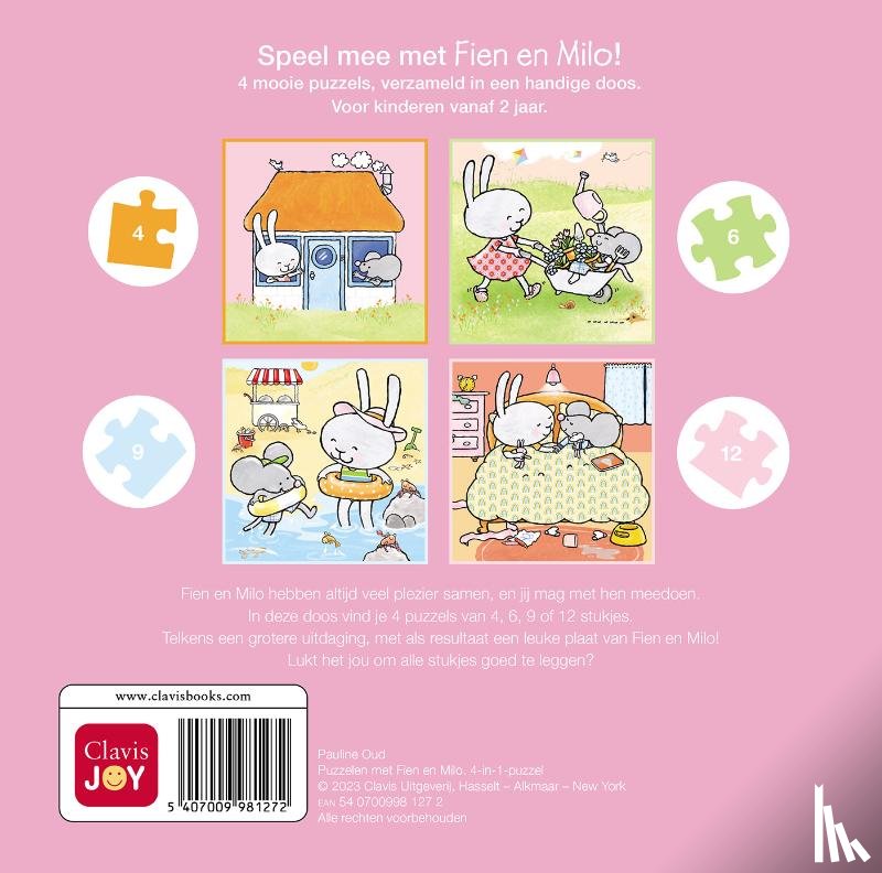  - Puzzelen met Fien en Milo. 4-in-1-puzzel
