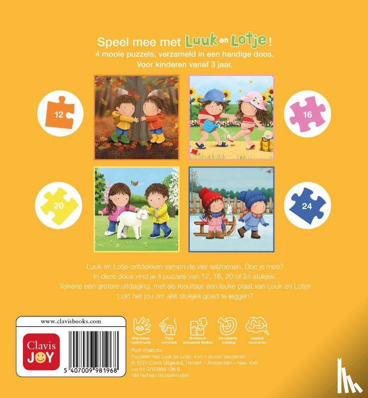  - Puzzelen met Luuk en Lotje. 4-in-1-puzzel seizoenen