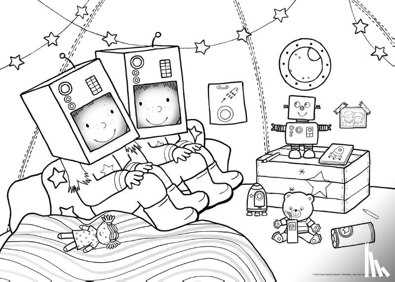  - Kleurposter Luuk en Lotje. De maan en de sterren