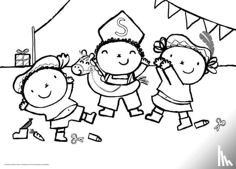  - Kleurposter Karel en Kaatje spelen sinterklaas
