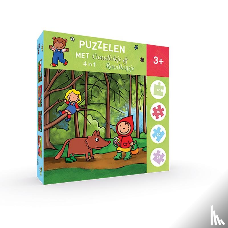  - Puzzelen met Goudlokje en Roodkapje. 4-in-1-puzzel