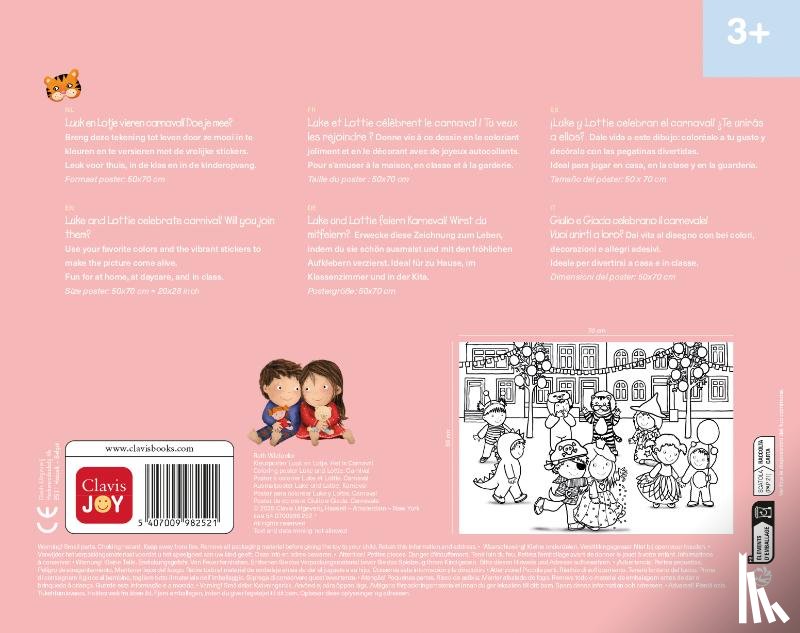 - Kleurposter Luuk en Lotje. Het is Carnaval