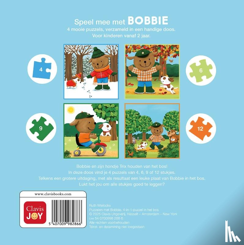  - Puzzelen met Bobbie. 4-in-1-puzzel In het bos