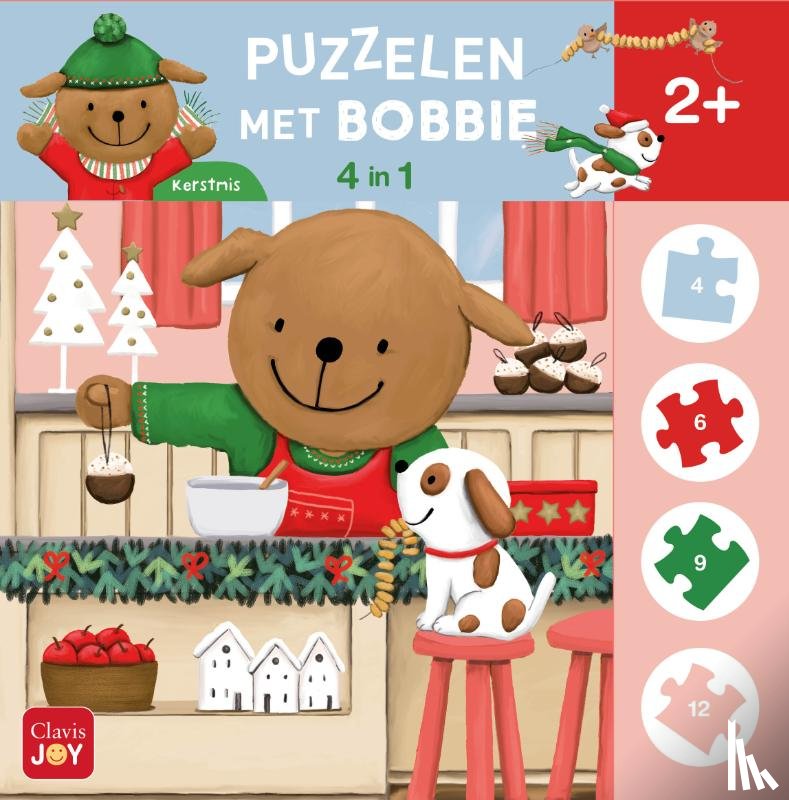 - Puzzelen met Bobbie. 4-in-1-puzzel Kerstmis