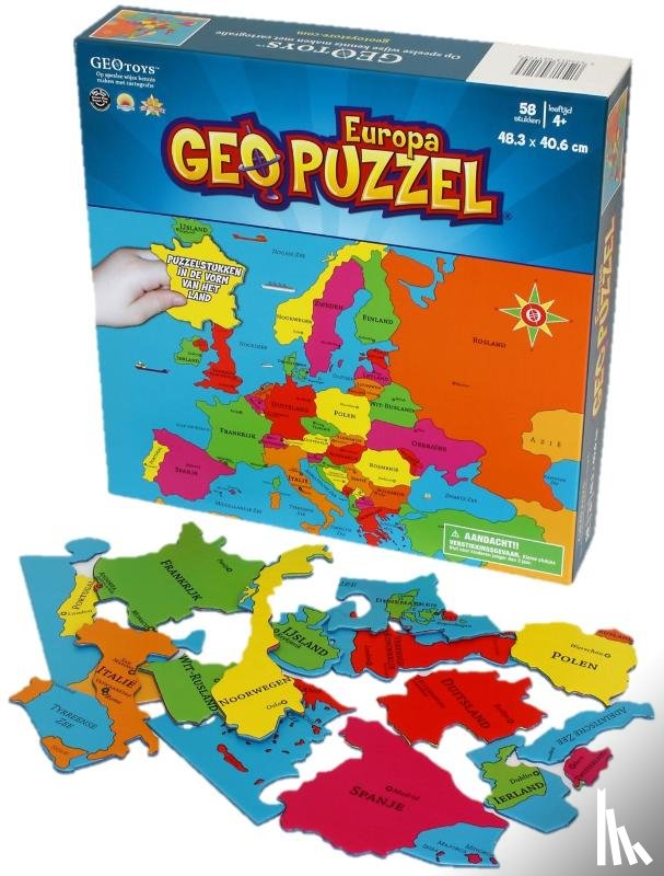  - GeoPuzzle Europa 58 stukken (NL) 483 x 406 mm