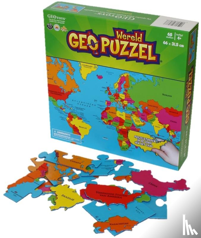  - GeoPuzzle Wereld 68 stukken (NL) 610 x 318 mm