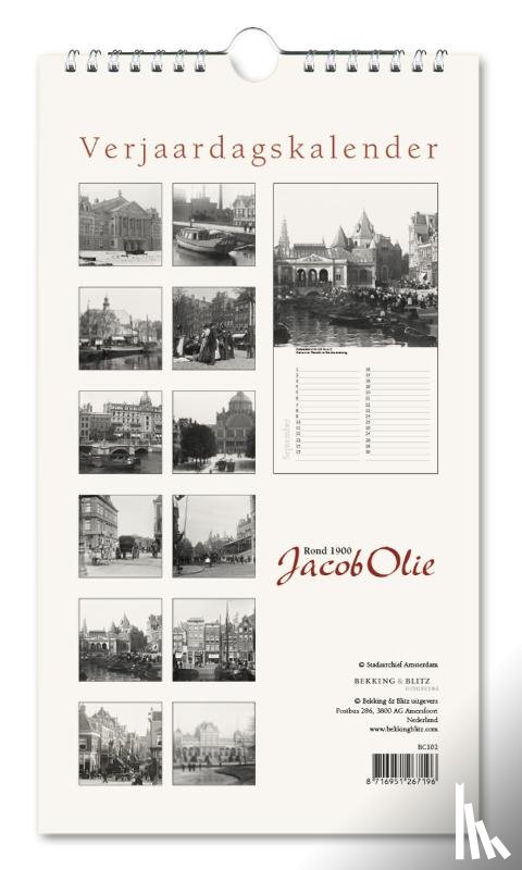  - Verjaardagskalender: Jacob Olie, Amsterdam rond 1900, Stadsarchief