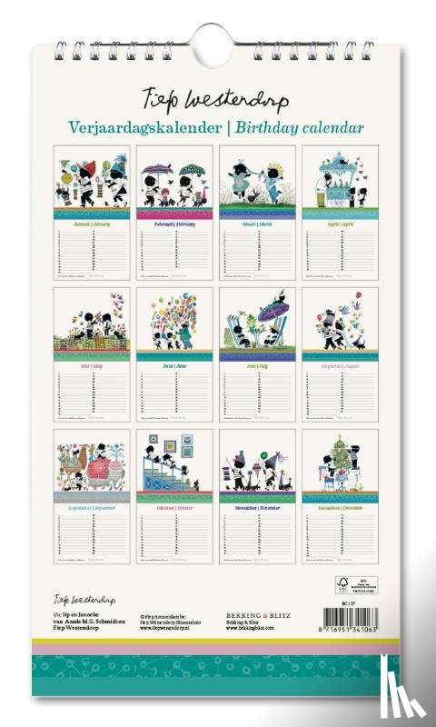  - Verjaardagskalender: Jip en Janneke met ballonnen, Fiep Westendorp