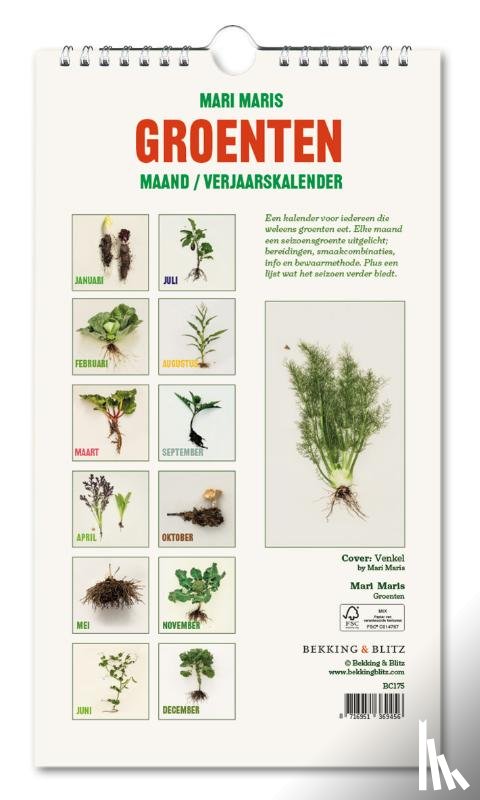  - Verjaardagskalender: Groenten, Mari Maris