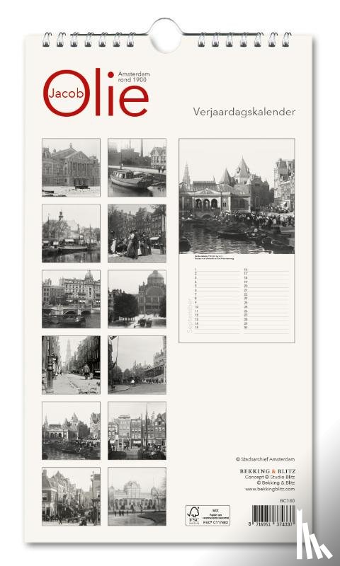  - Verjaardagskalender: Jacob Olie, Amsterdam rond 1900, Stadsarchief