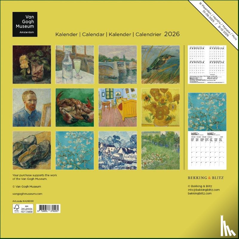  - Van Gogh maandkalender 2026
