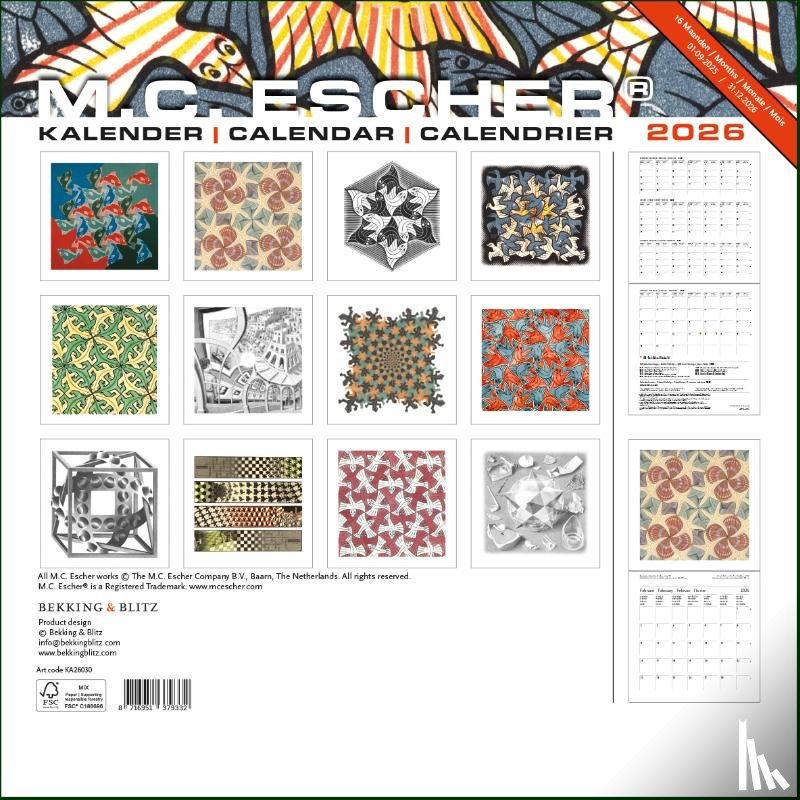  - M.C. Escher maandkalender 2026