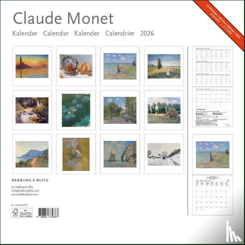  - Claude Monet maandkalender 2026