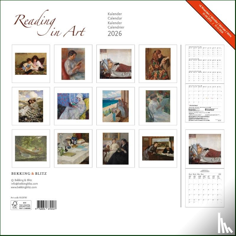  - Reading in Art maandkalender 2026