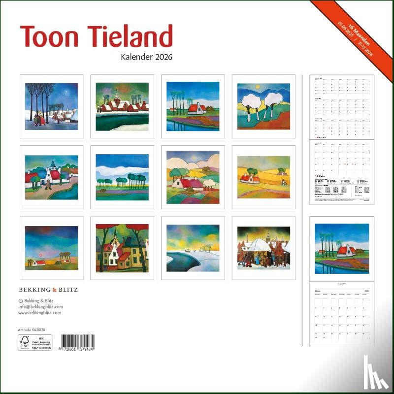  - Toon Tieland maandkalender 2026