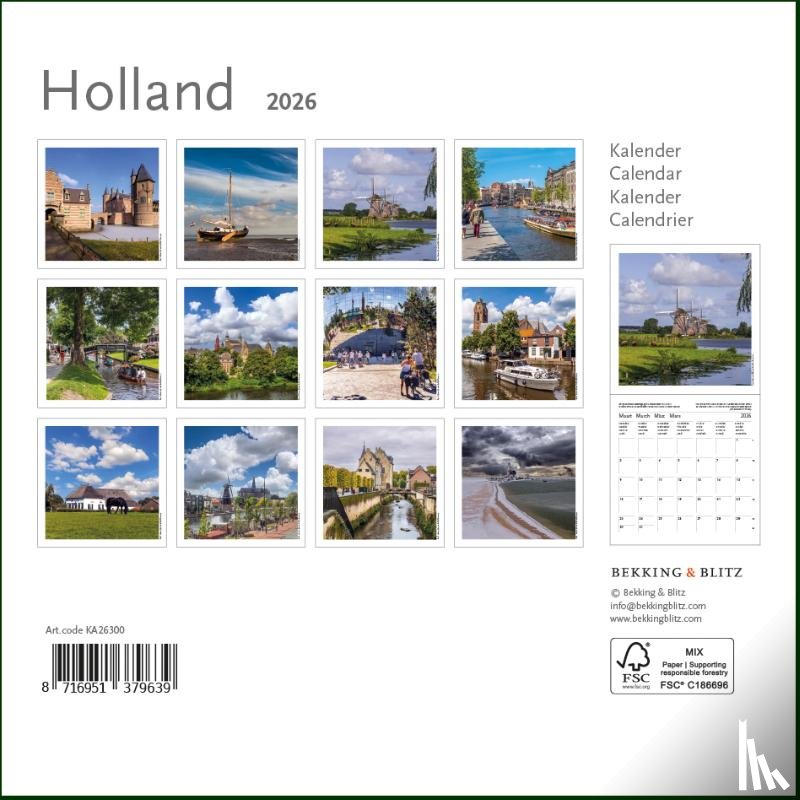  - Holland mini maandkalender 2026