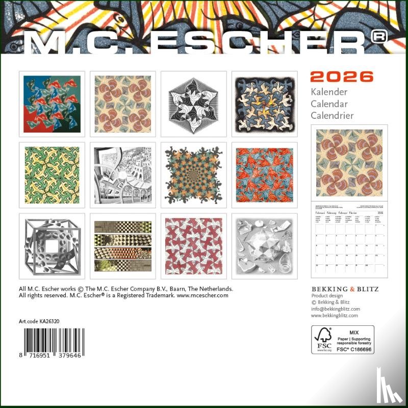  - M.C. Escher mini maandkalender 2026