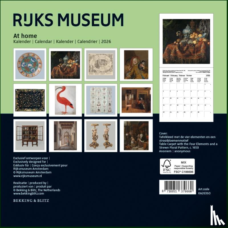  - Rijksmuseum Amsterdam mini maandkalender 2026