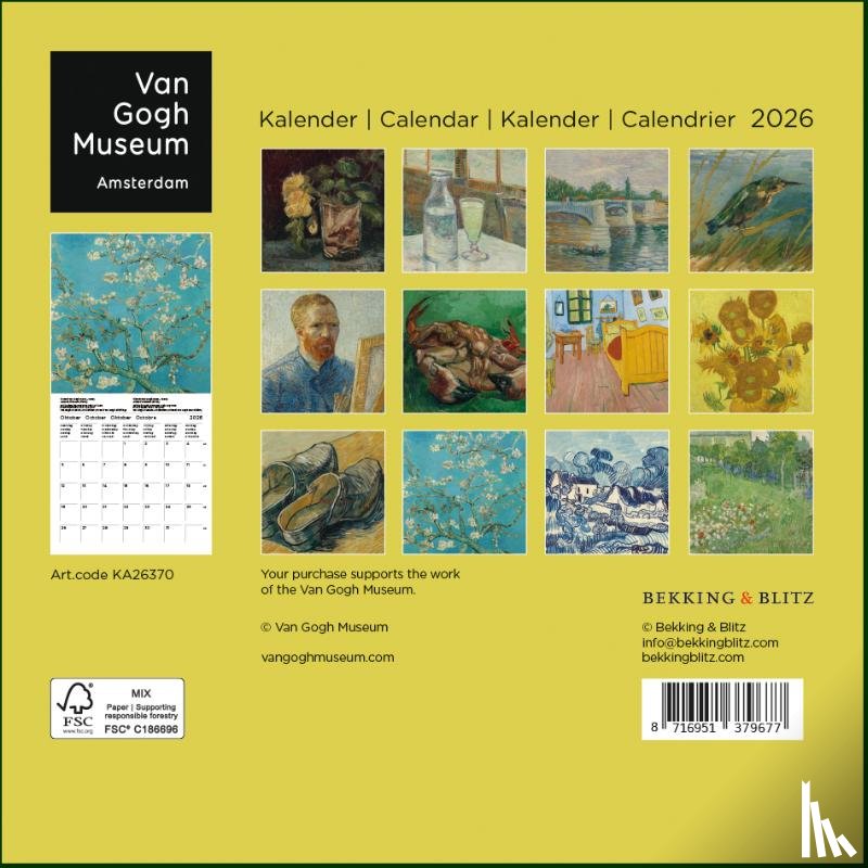  - Van Gogh mini maandkalender 2026
