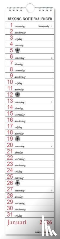  - Bekking notitie kalender 2026