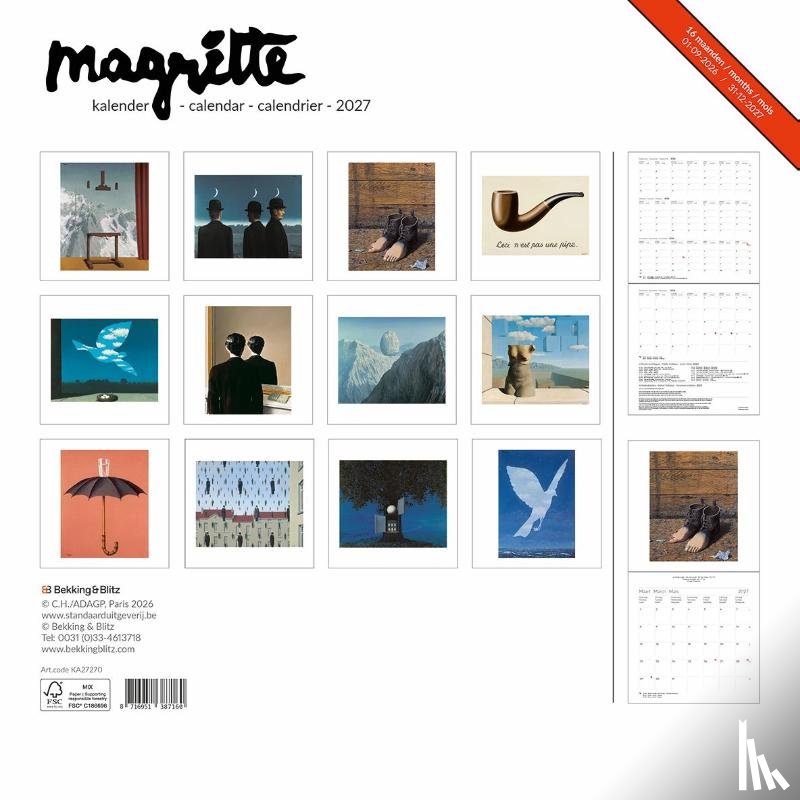  - Magritte maandkalender 2027