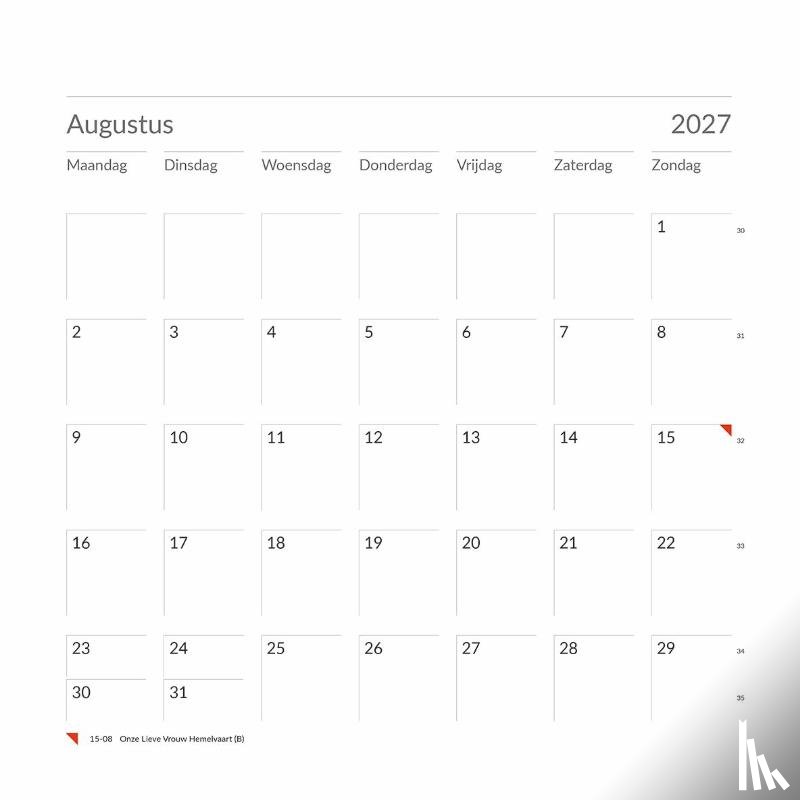  - Blanco maandkalender 2027