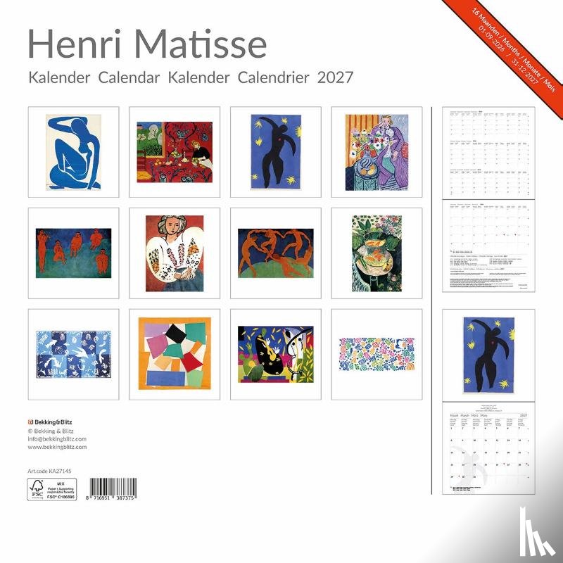  - Henri Matisse maandkalender 2027