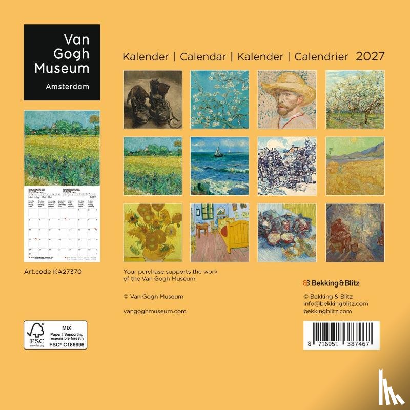  - Van Gogh mini maandkalender 2027