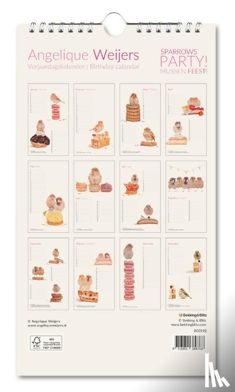  - Verjaardagskalender: Sparrows party, Angelique Weijers