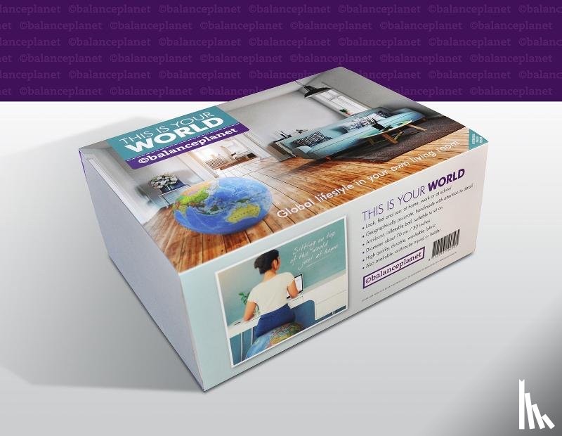  - Opblaasbare globe / evenwichtsbal 3D cartogr. dia.75 cm