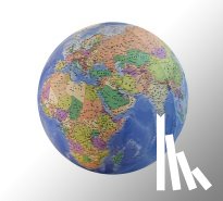  - Opblaasbare globe / evenwichtsbal 3D cartogr. dia.75 cm
