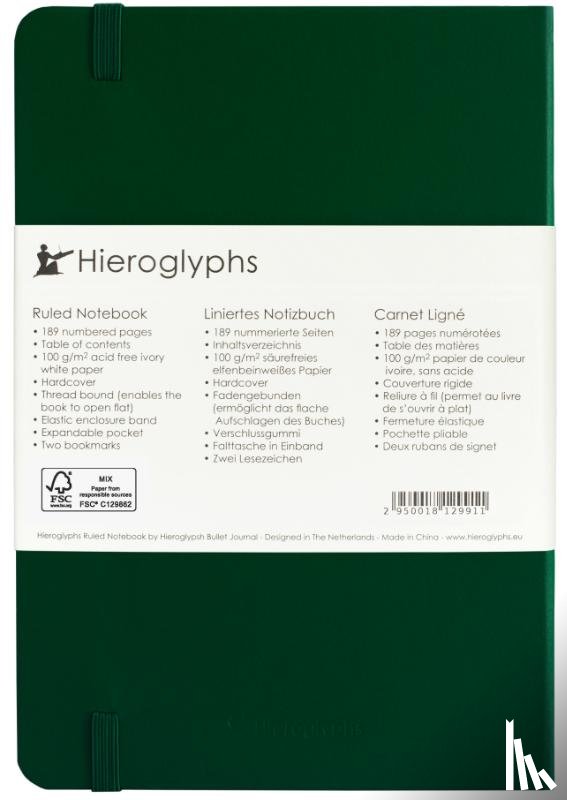  - Hieroglyphs Notitieboek - A5 Gelinieerd - Groen