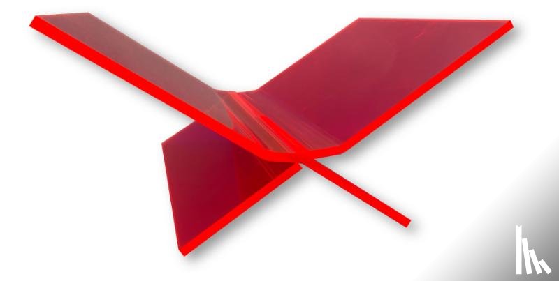  - Boekenstandaard perspex middel design Fuchsia Roze transparant