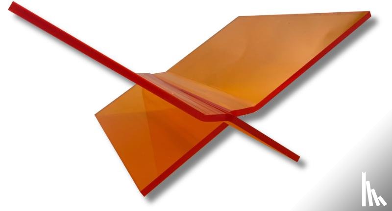  - Boekenstandaard perspex middel design Fluor Oranje transparant