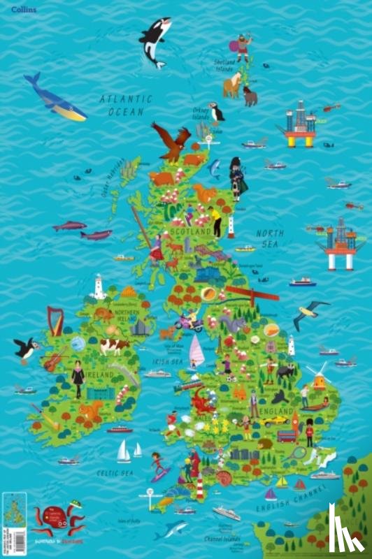 Collins Kids - Children’s Wall Map of the United Kingdom and Ireland