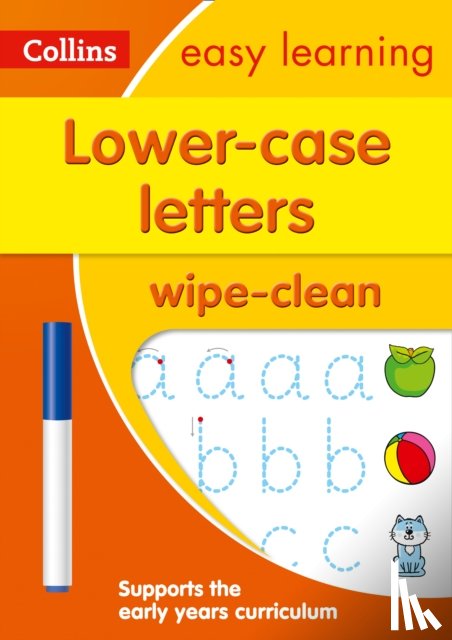 Collins Easy Learning - Lower Case Letters Age 3-5 Wipe Clean Activity Book