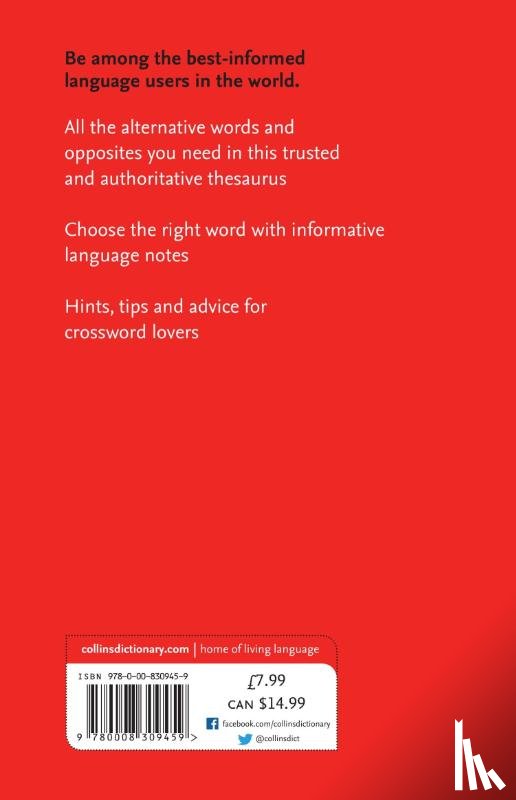 Collins Dictionaries - Paperback English Thesaurus Essential