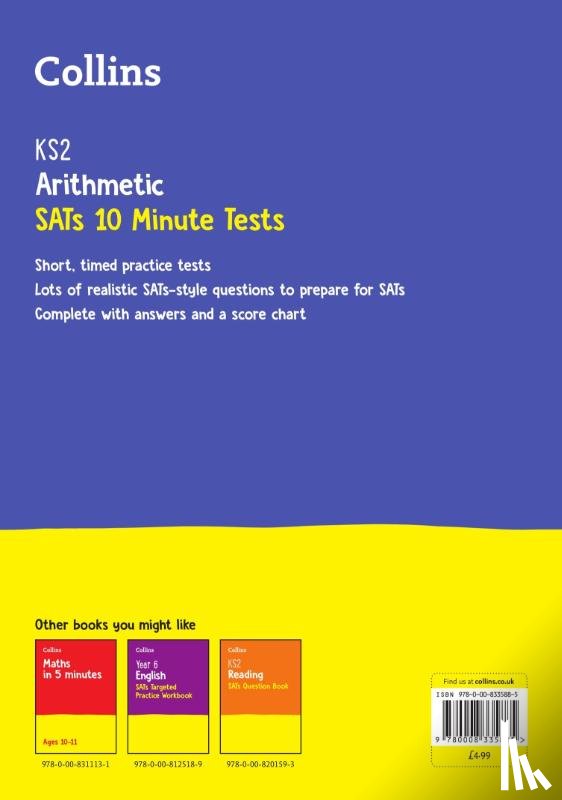 Collins KS2 - KS2 Maths Arithmetic SATs 10-Minute Tests