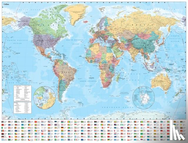 Collins Maps - Collins World Wall Laminated Map