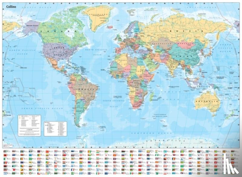 Collins Maps - Collins World Wall Laminated Map
