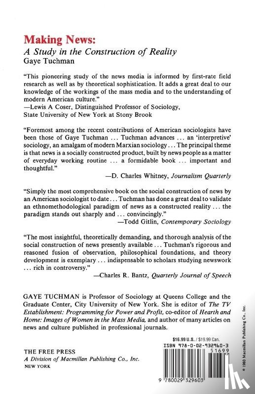 Tuchman, Gaye - Making News