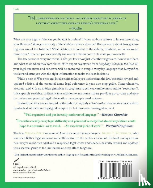 Wilkinson, Allen, Belli, Melvin M. - Everybody's Guide to the Law, Fully Revised & Updated, 2nd Edition