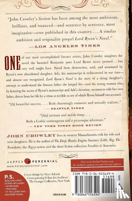 Crowley, John (Chief Executive Officer Cancer Research and Biostatistics Seattle Washington USA) - Lord Byron's Novel